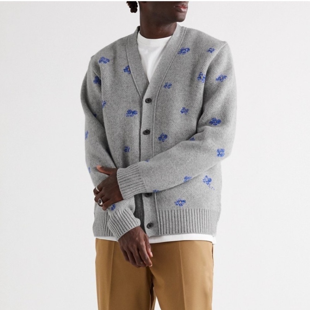 Ader Error Gray Wool Cardigan Jacket